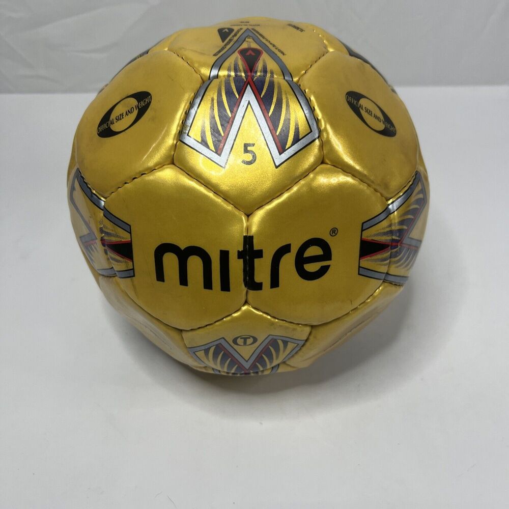 Retro Mitre Neutron Soccer Ball - Gold Size 5 Ships Deflated